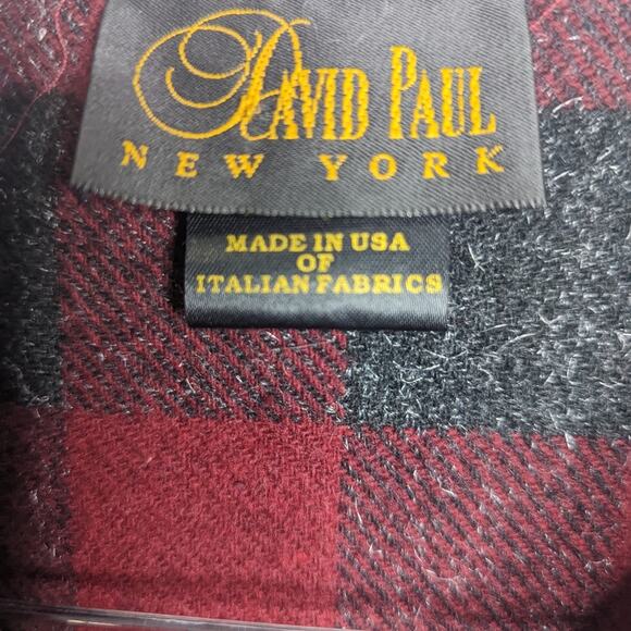 Vintage David Paul New York Cropped Buffalo Plaid Blazer Chonco Button Size L - Picture 3 of 8